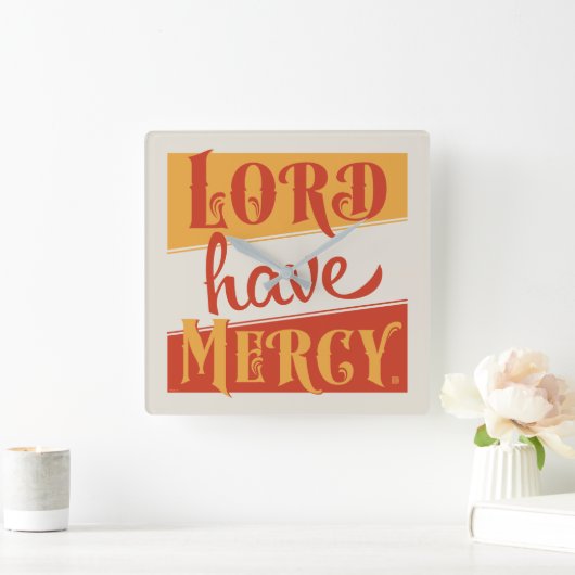 Lord Have Mercy Quadratische Wanduhr (Zuhause)