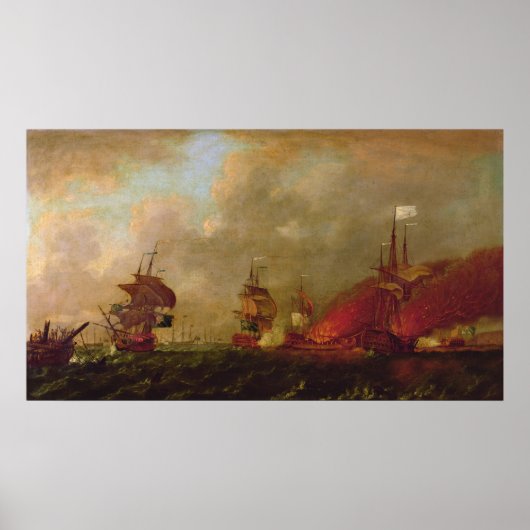 Lord Howe und Comte d'Estaing von Rhode Poster (Vorne)