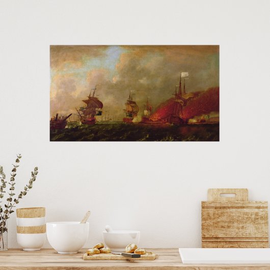 Lord Howe und Comte d'Estaing von Rhode Poster (Küche)