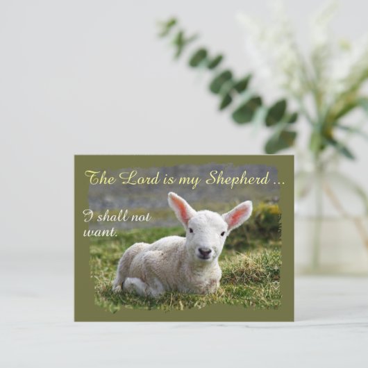 Lord is my Shepherd Psalm 23 Complete Version Postkarte (Stehend Vorderseite)