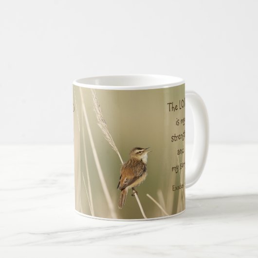 Lord is my Strength & Song Scripting Song Bird Kaffeetasse (VorderseiteRechts)