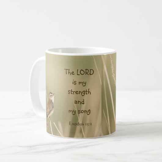 Lord is my Strength & Song Scripting Song Bird Kaffeetasse (Vorderseite Links)