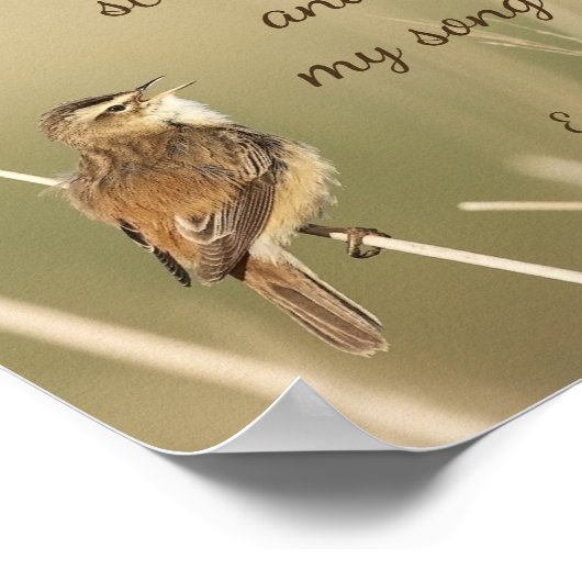 Lord is my Strength & Song Scripting Song Bird Poster (Ecke)