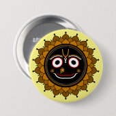 Lord Jagannath Devotional - Hare Krishna Button (Vorne & Hinten)