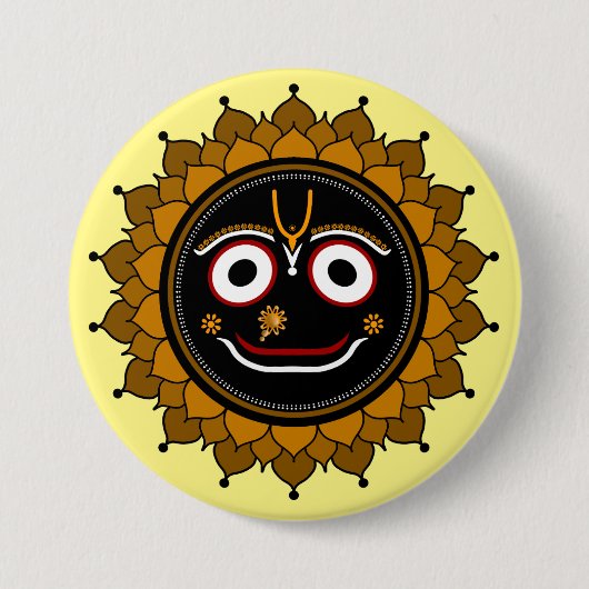 Lord Jagannath Devotional - Hare Krishna Button (Vorderseite)