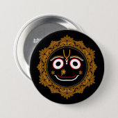 Lord Jagannath Devotional - Hare Krishna Button (Vorne & Hinten)