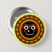 Lord Jagannath Devotional - Hare Krishna Button (Vorne & Hinten)