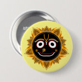 Lord Jagannath Devotional - Hare Krishna Button (Vorne & Hinten)