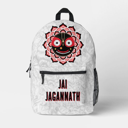 Lord Jagannath Face Chakra Hindu Deity Bedruckter Rucksack (Vorderseite)