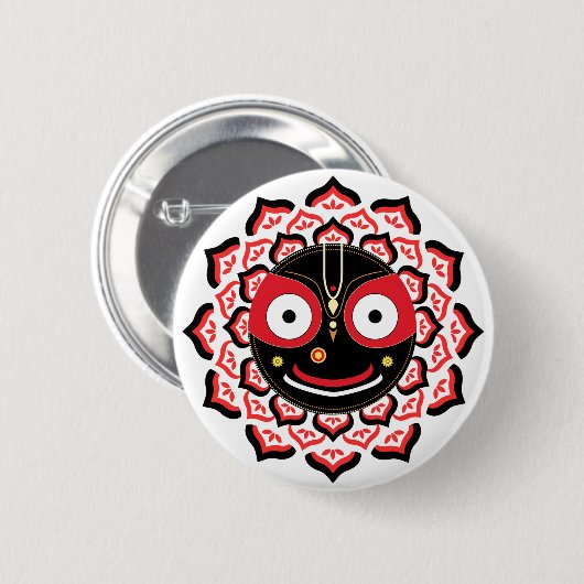 Lord Jagannath Face Chakra Hindu Deity Button (Vorne & Hinten)