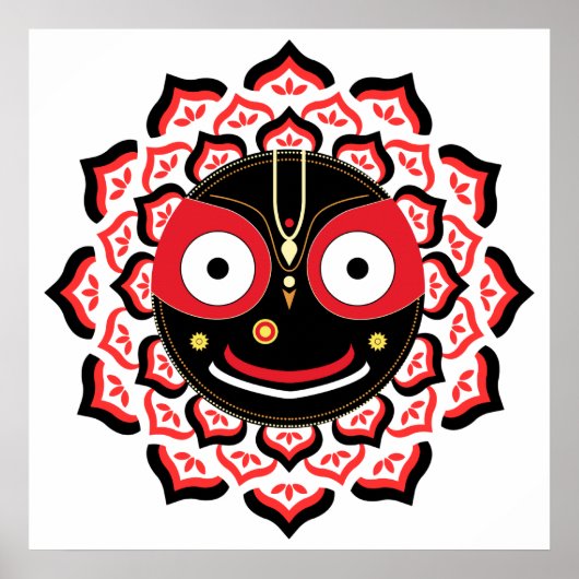 Lord Jagannath Face Chakra Hindu Deity Poster (Vorne)