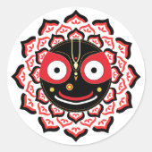 Lord Jagannath Face Chakra Hindu Deity Runder Aufkleber (Vorderseite)