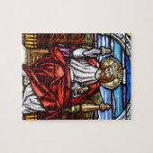 Lord Jesus auf Thron-Buntglas Puzzle (Horizontal)