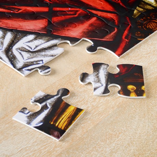 Lord Jesus auf Thron-Buntglas Puzzle (Seite)