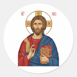 Lord Jesus Christus Ost-Europäische Kirche Orthodo Runder Aufkleber