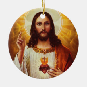 Lord Jesus Christus und das heilige Herz Keramikornament