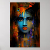 Lord Krishna Art Print: Abstrakte Hindu Art Poster (Vorne)