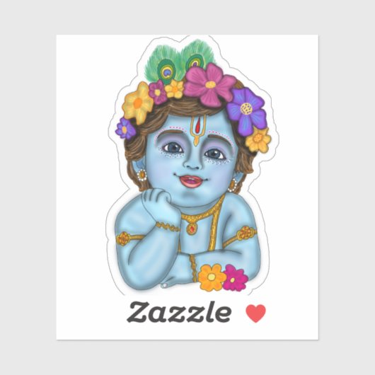 Lord Krishna Aufkleber (Blatt)