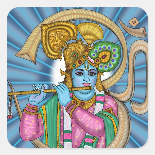 Lord Krishna Aufkleber (Vorderseite)