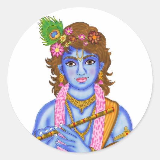 Lord Krishna Aufkleber (Vorderseite)