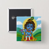 Lord Krishna Button (Vorne & Hinten)