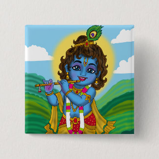 Lord Krishna Button