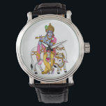 Lord Krishna Clock Armbanduhr<br><div class="desc">Verzieren Sie Ihre Mauern mit dieser göttlichen Lord Krishna-Uhr,  Symbol für Liebe,  Frieden und Hingabe. Mit seinen sakralen Kunstwerken von Shri Krishna ist es perfekt für Zuhause-Dekoration,  Tempel,  Gafting und Festivals wie Janmashtami. Ein spirituelles Zeitwerk für Anhänger von Lord Krishna und Liebhaber der Hindu-Kunst.</div>