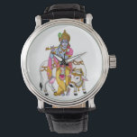 Lord Krishna Clock Armbanduhr<br><div class="desc">Verzieren Sie Ihre Mauern mit dieser göttlichen Lord Krishna-Uhr,  Symbol für Liebe,  Frieden und Hingabe. Mit seinen sakralen Kunstwerken von Shri Krishna ist es perfekt für Zuhause-Dekoration,  Tempel,  Gafting und Festivals wie Janmashtami. Ein spirituelles Zeitwerk für Anhänger von Lord Krishna und Liebhaber der Hindu-Kunst.</div>