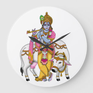 Lord Krishna Clock Große Wanduhr