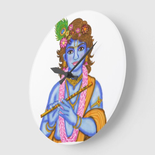 Lord Krishna Clock Große Wanduhr (Winkel)
