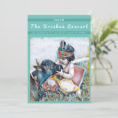 Lord Krishna Concert ISKON Feiertagskarte (Stehend Vorderseite)