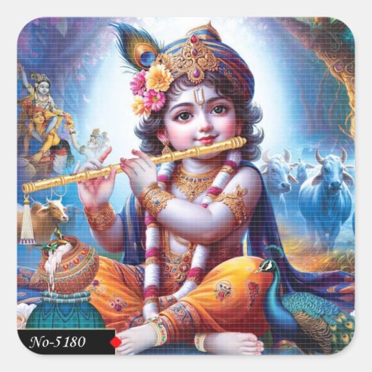 Lord Krishna Göttlicher Murali Aufkleber (Vorderseite)