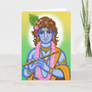 Lord Krishna Grußkarte Karte