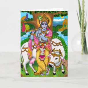 Lord Krishna Grußkarte Karte