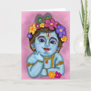 Lord Krishna Grußkarte Karte