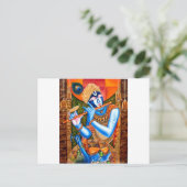 LORD KRISHNA INDIAN ABSTRAKT POSTKARTE (Stehend Vorderseite)