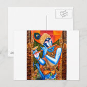 LORD KRISHNA INDIAN ABSTRAKT POSTKARTE (Vorne/Hinten)