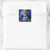 Lord Krishna Indian God Deity Quadratischer Aufkleber (Tasche)