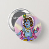 Lord Krishna Knopf Abzeichen Button (Vorne & Hinten)
