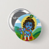 Lord Krishna Knopf Button (Vorne & Hinten)