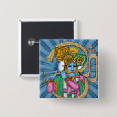 Lord Krishna Knopf Button (Vorne & Hinten)