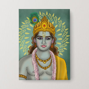 Lord Krishna Knopf Button
