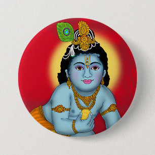 Lord Krishna Knopf Button