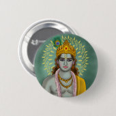 Lord Krishna Knopf Button (Vorne & Hinten)