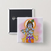 Lord Krishna Knopf Button (Vorne & Hinten)