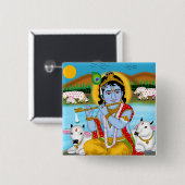 Lord Krishna Knopf Button (Vorne & Hinten)
