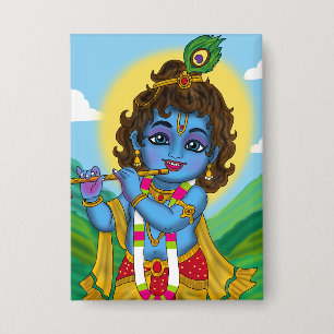Lord Krishna Knopf Button