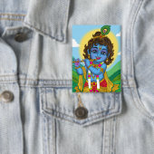 Lord Krishna Knopf Button (Insitu)