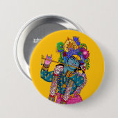 Lord Krishna Knopf Button (Vorne & Hinten)