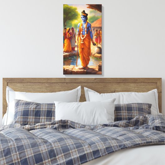 LORD KRISHNA LEINWANDDRUCK (Insitu (Schlafzimmer))